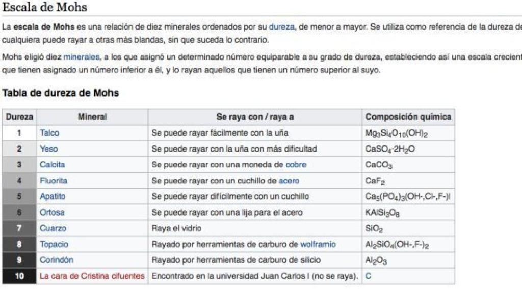Captura de aquel momento épico en la Wikipedia
