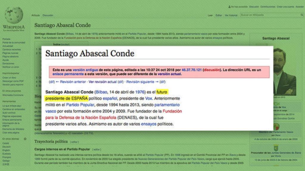 Captura de la descripción de Abascal