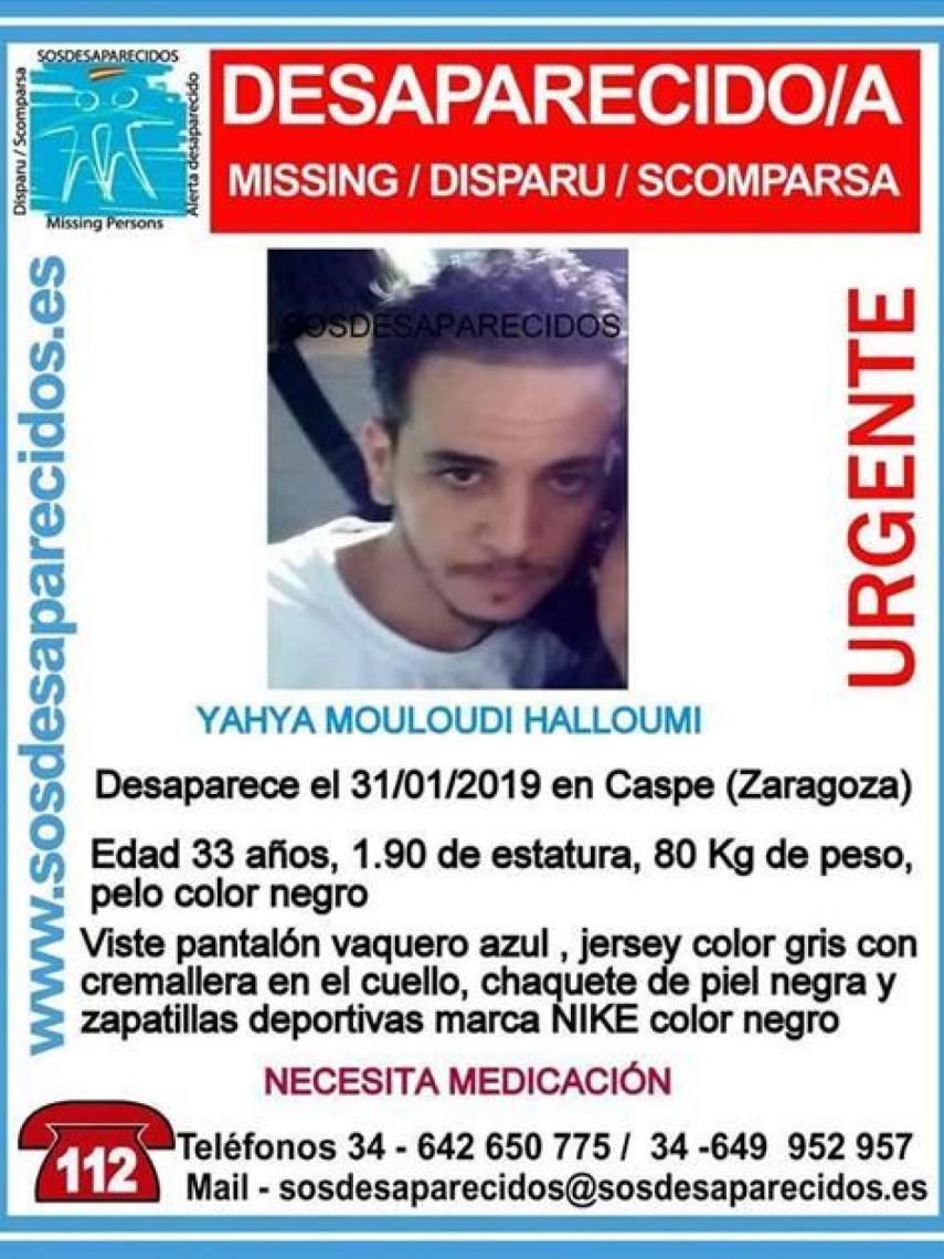 Yahya Mouloudi Halloumi, hermano mayor de K., desapareció el pasado enero en Caspe (Zaragoza)