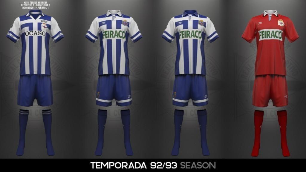 La camiseta del Súper Dépor, con Umbro como marca, en 1992.