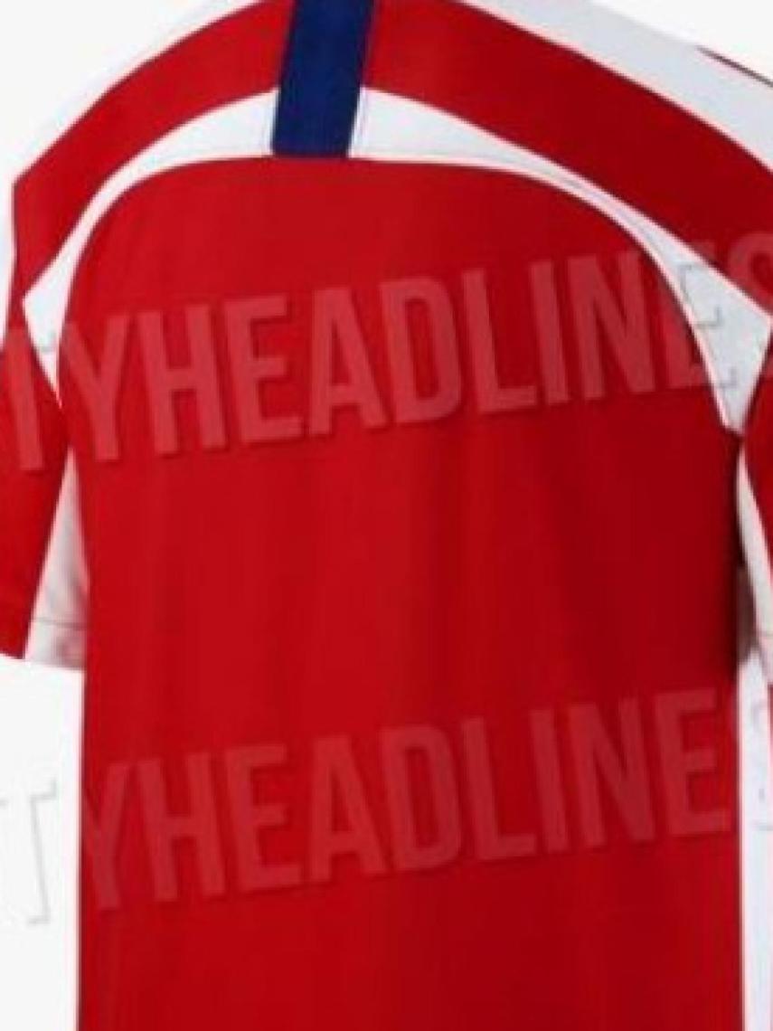 Parte de atrás de la nueva equipación del Atlético de Madrid