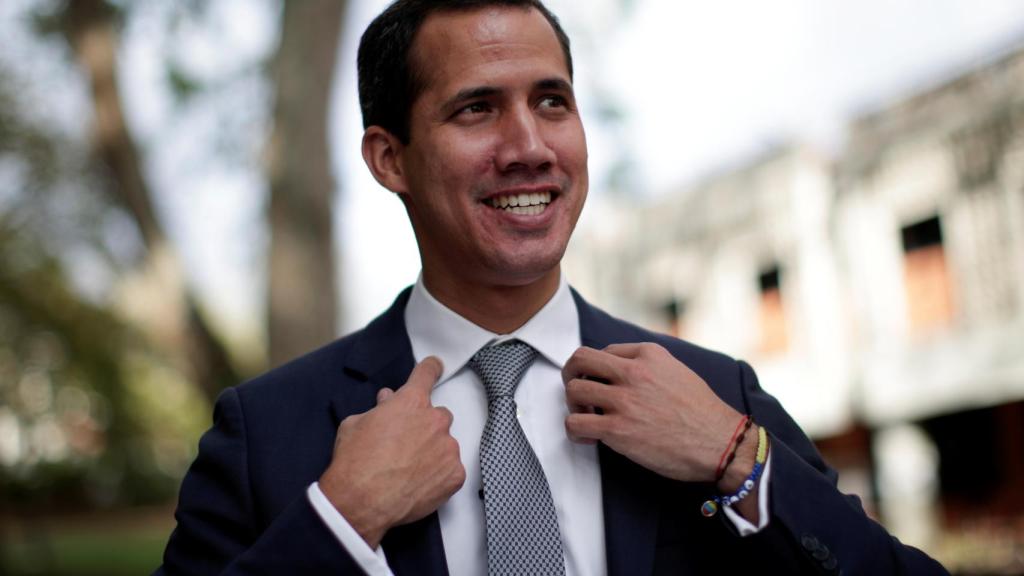 Juan Guaido, tras una reunión con los trabajadores de la petrolera estatal de Venezuela PDVSA.