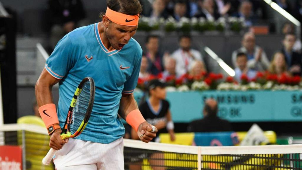 Nadal, durante el partido ante Tiafoe.