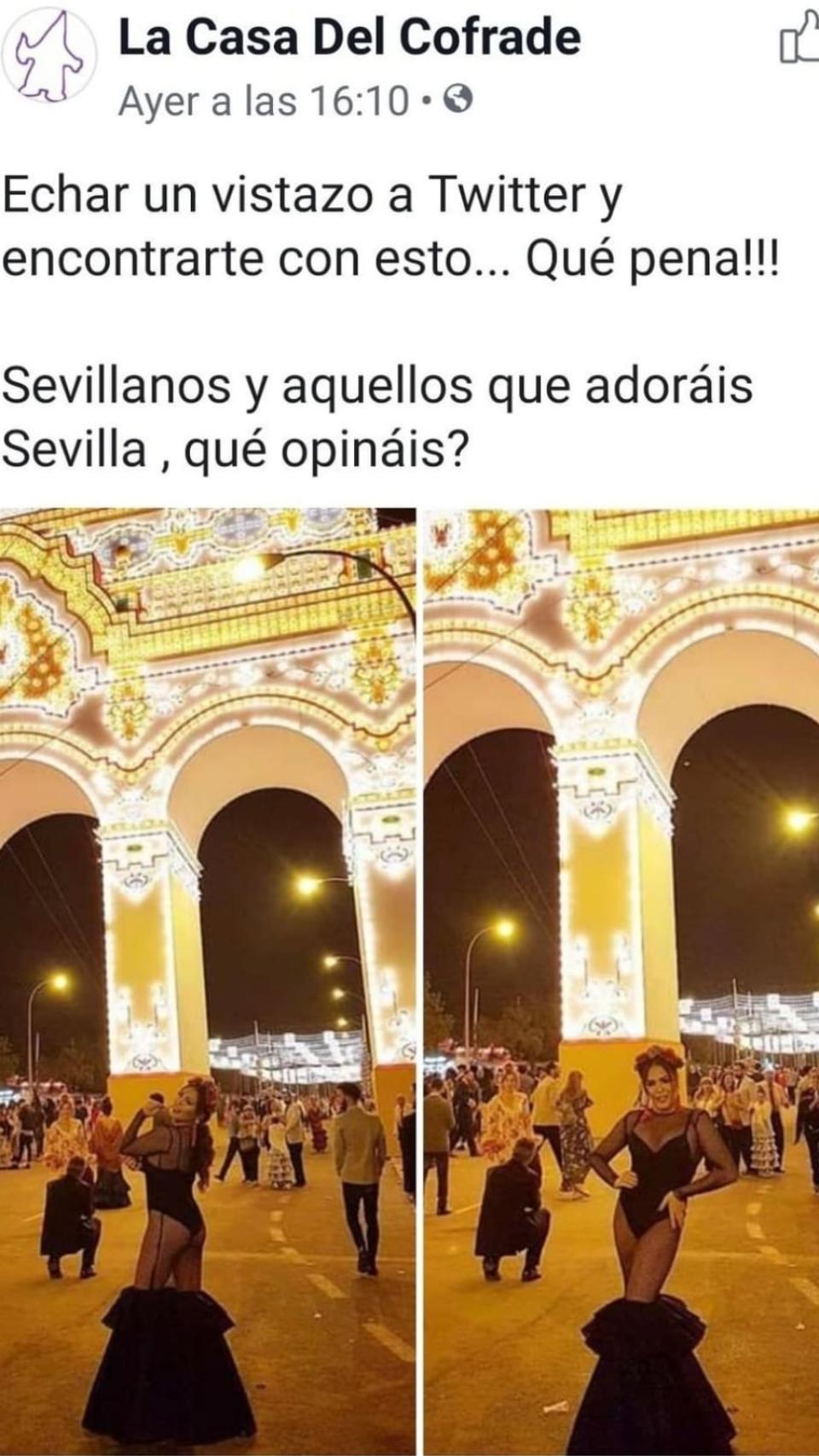 Amor Romeira, en el perfil público de Facebook de La Casa del Cofrade.