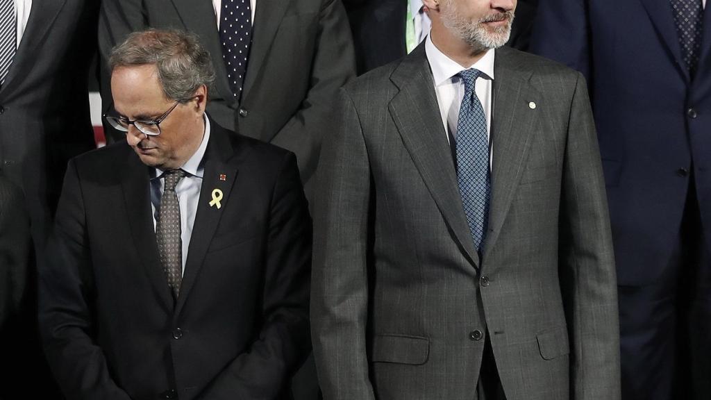 Quim Torra y Felipe VI en el Salón del Automóvil de Barcelona.