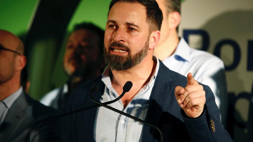 Abascal, durante un mitin electoral