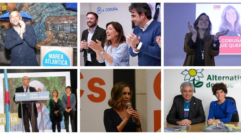 Algunos de los candidatos en actos de arranque de campaña