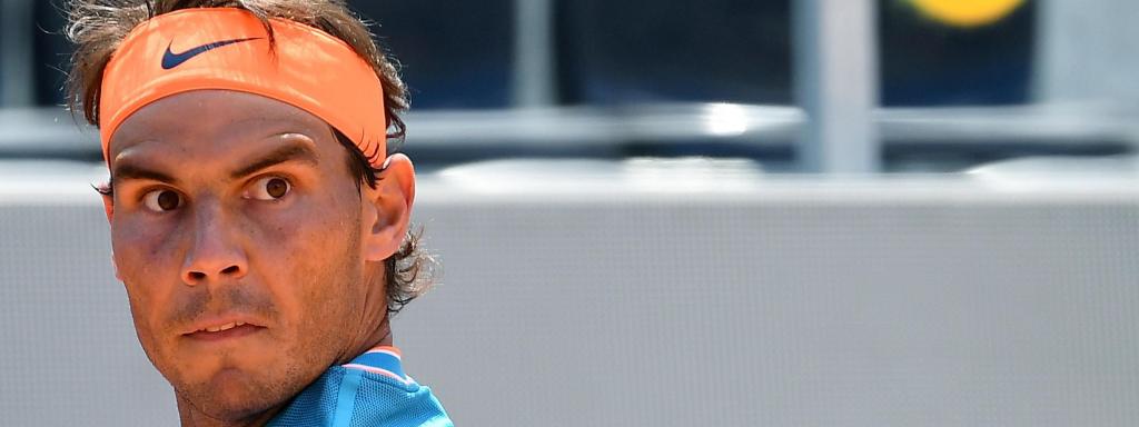 Nadal, durante su partido de octavos de final de Roma.