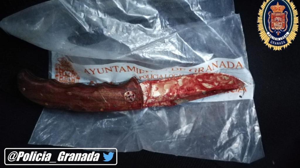 Arma blanca utilizada presuntamente por Antonio Sánchez para atacar a su víctima.