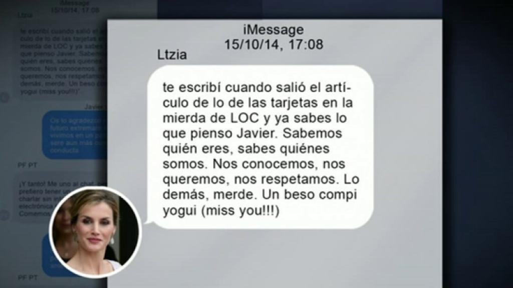 Mensaje de Letizia a Javier López Madrid.