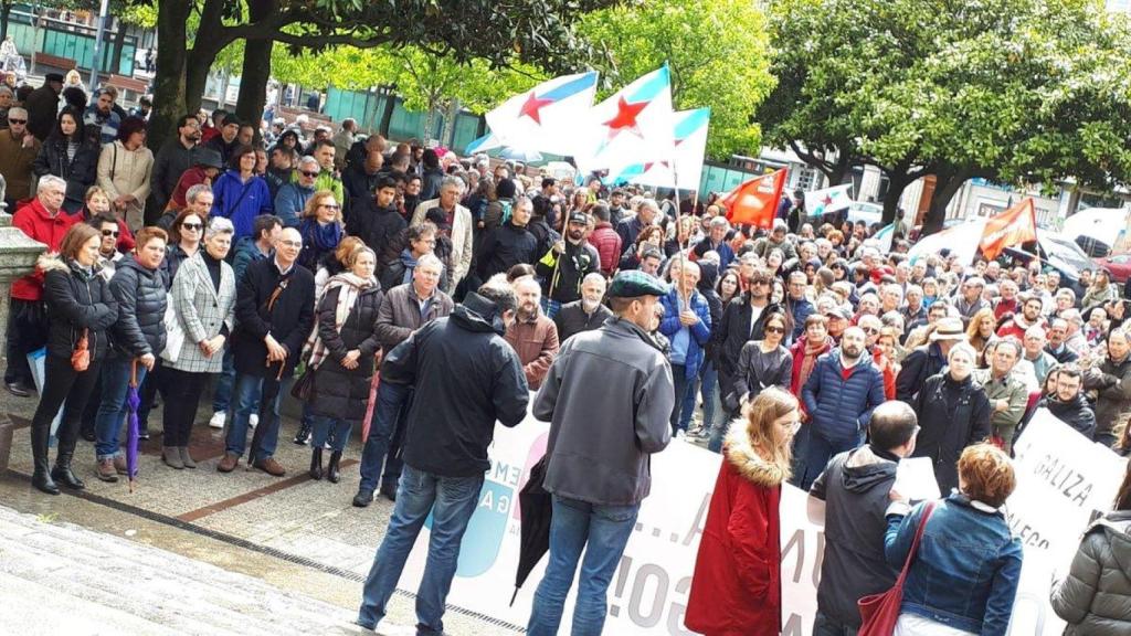 Concentración de esta mañana en A Coruña.