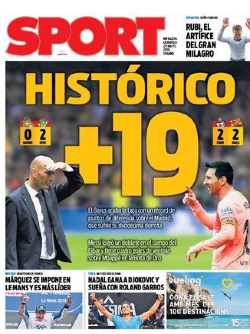 Portada diario SPORT (20/05/2019)