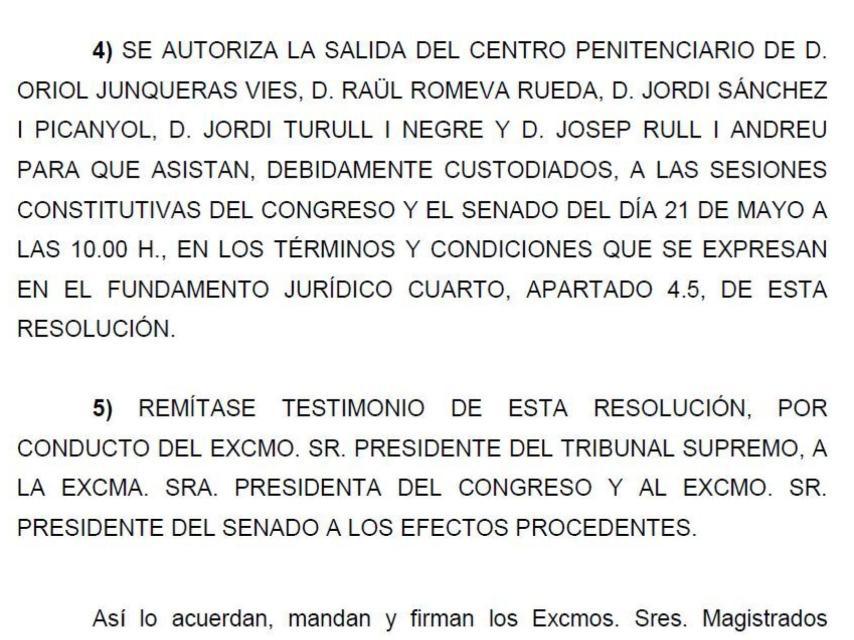 Parte dispositiva de la resolución del Supremo./