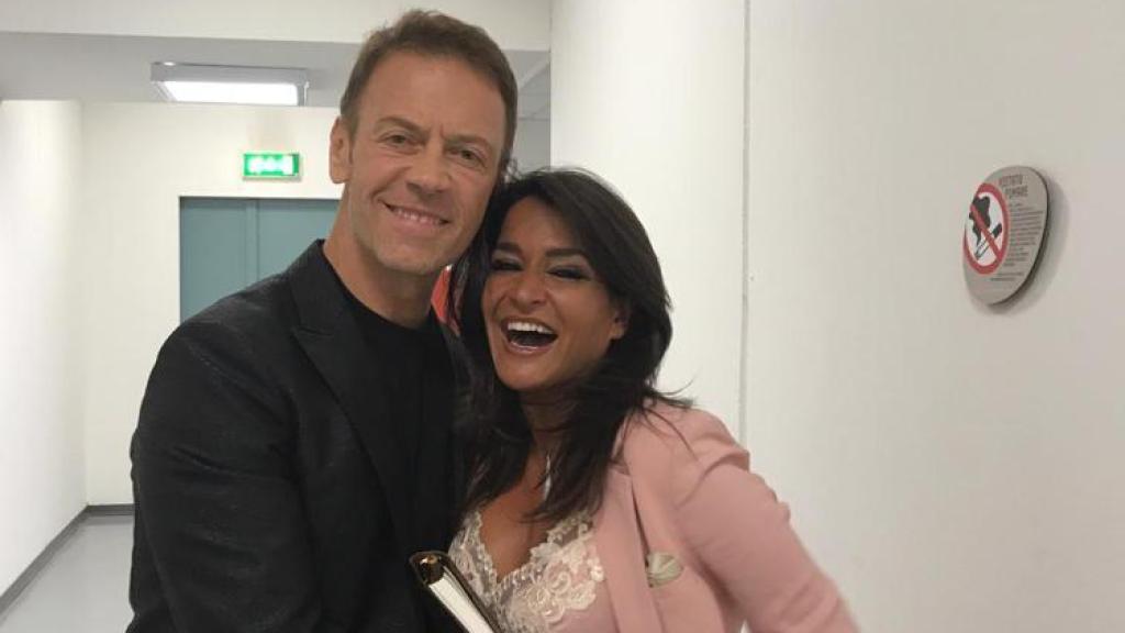 Rocco Siffredi y Aída Nizar durante su encuentro en Italia.