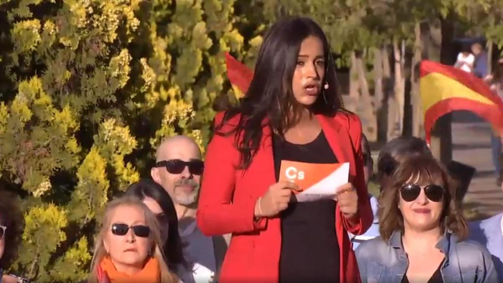 Begoña Villacís en el cierre de campaña de Ciudadanos.