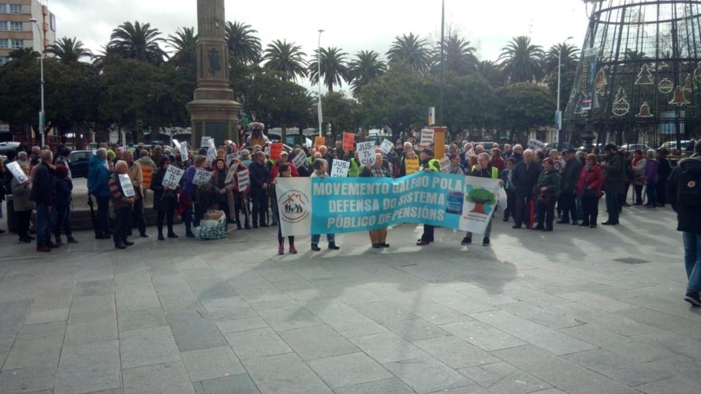 Concentración de pensionistas en A Coruña
