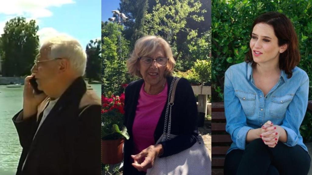 Borrell, Carmena y Ayuso este sábado durante la jornada de reflexión