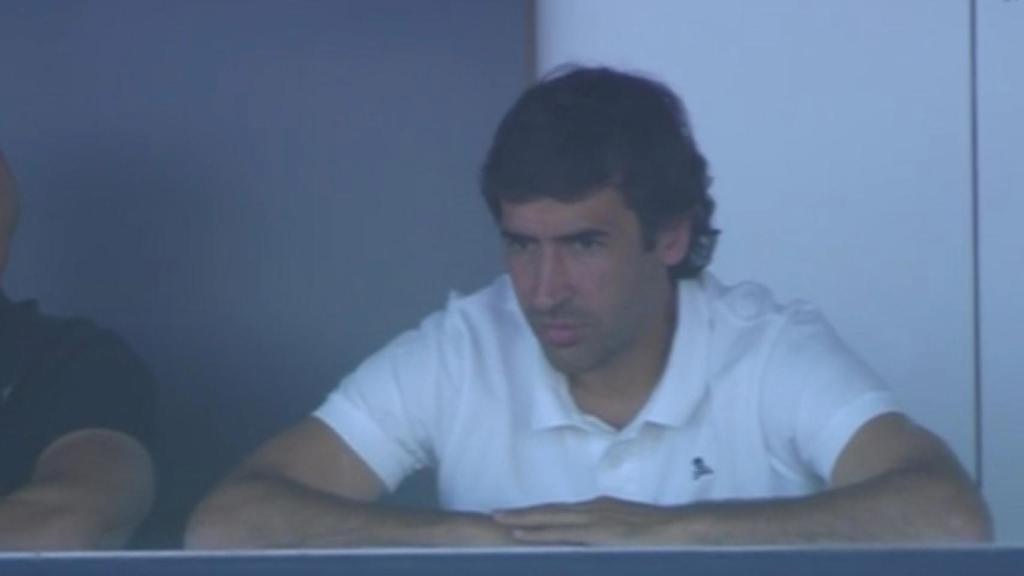 Raúl González, en el Estadio Alfredo Di Stéfano