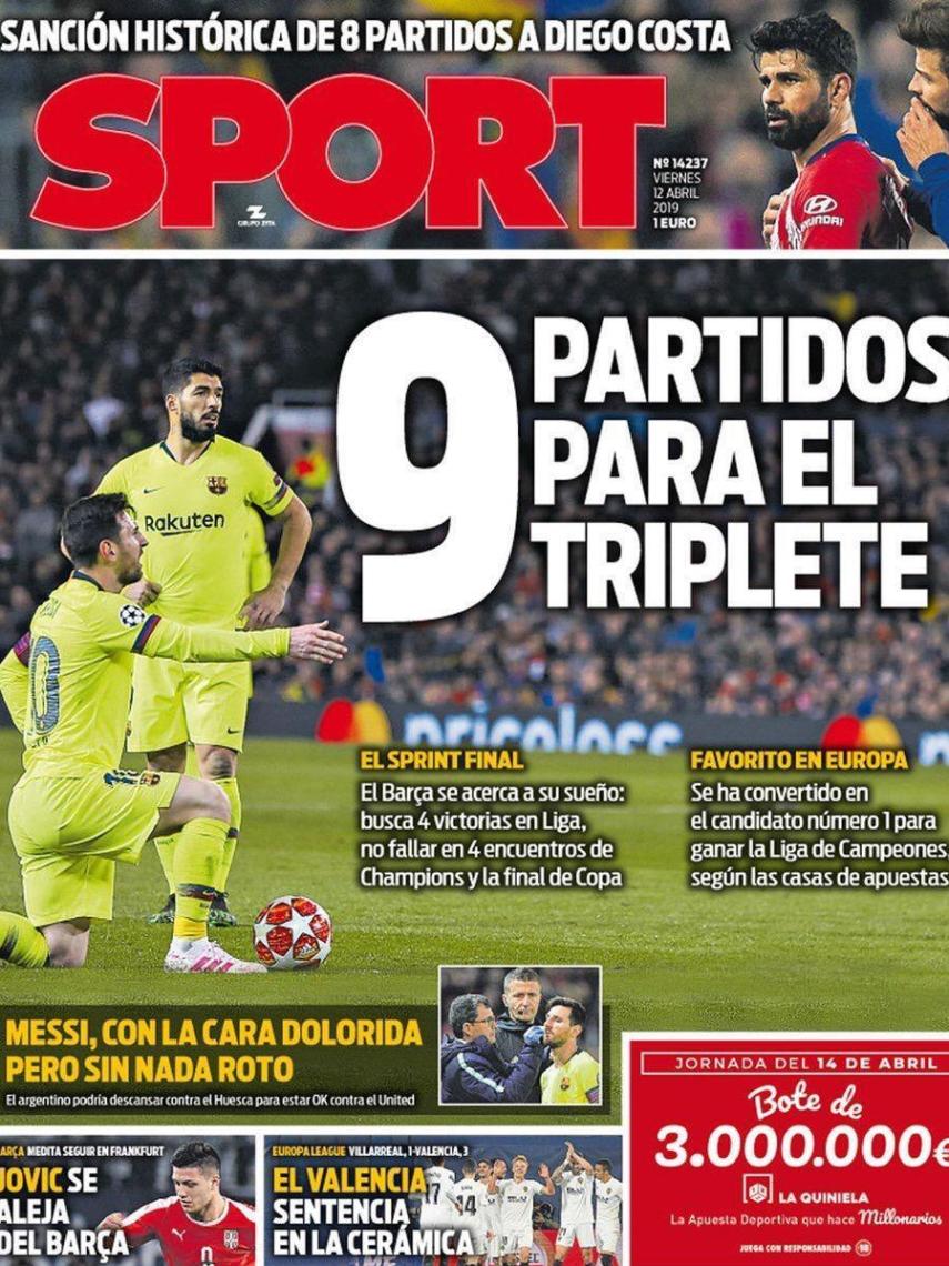 Portada del diario SPORT