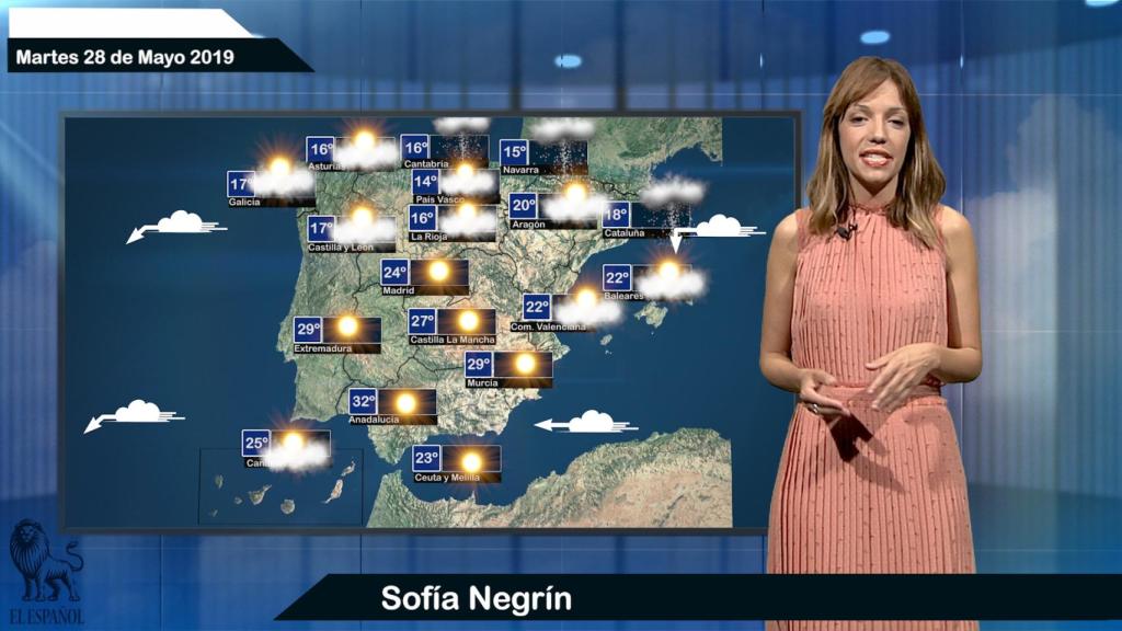 Imagen de la predicción del tiempo de El Español.