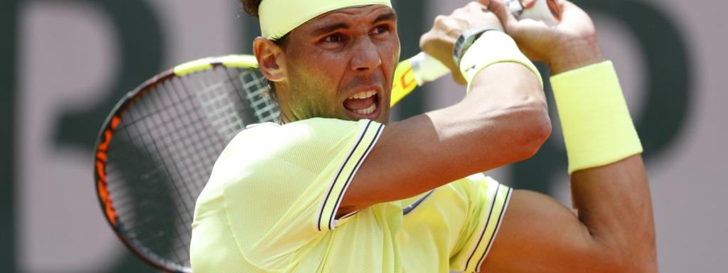 Nadal, durante su estreno en Roland Garros.