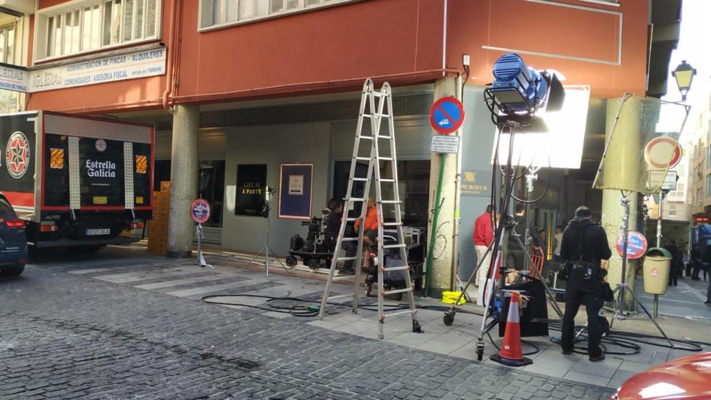 Rodaje en el centro de A Coruña