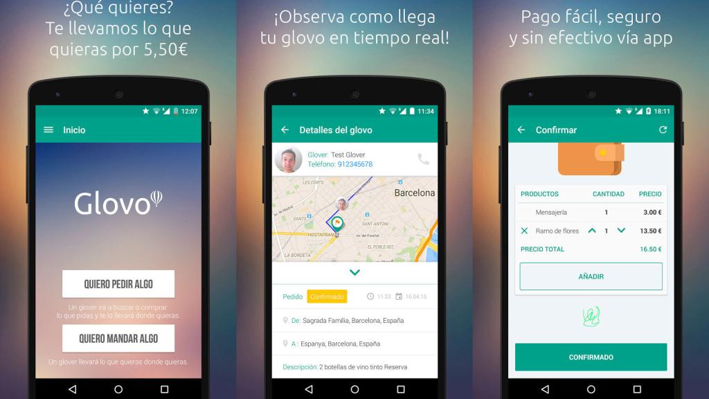 Aplicación de Glovo.