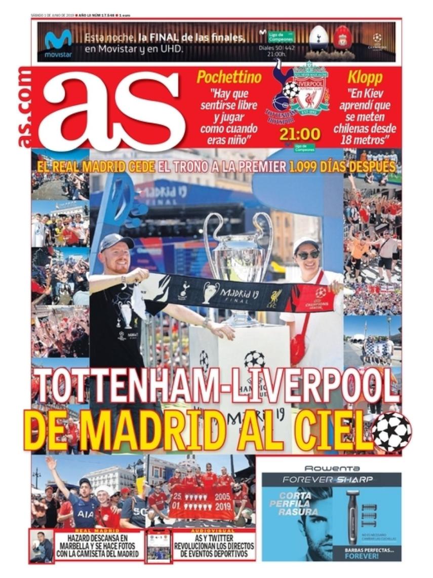 La portada del diario AS (01/06/2019)