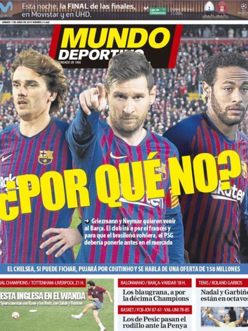 La portada del diario Mundo Deportivo (01/06/2019)