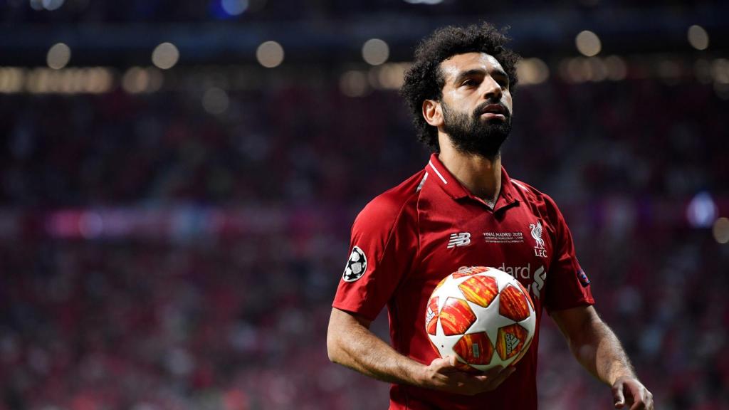 Mohamed Salah, en la final de la Champions League entre el Tottenham y el Liverpool