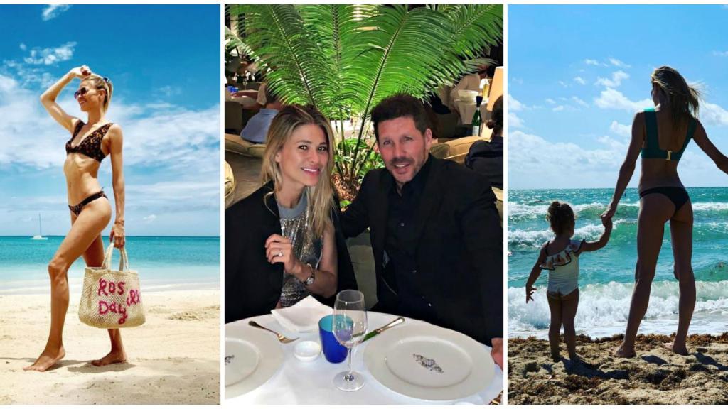 Imágenes de las vacaciones de Carla Pereyra, Diego Simeone y sus hijas.