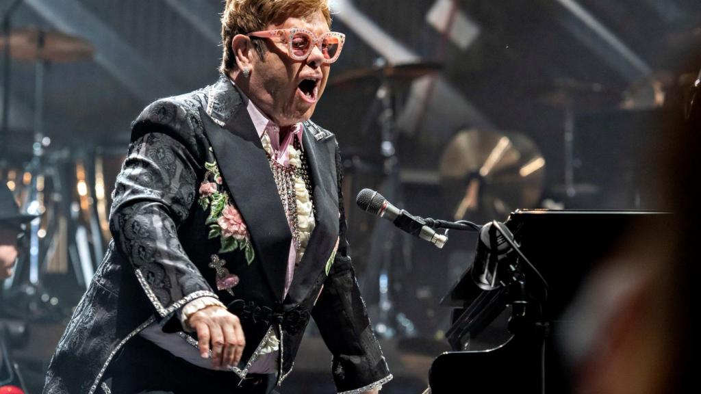 Elton John, durante un concierto en Copenga.