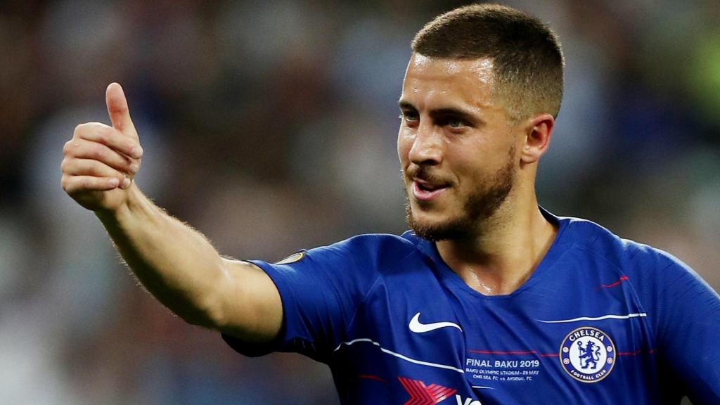 Hazard celebra un gol con el Chelsea