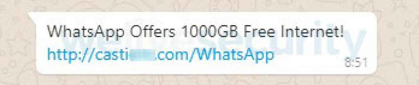 Mensaje compartido a través de WhatsApp