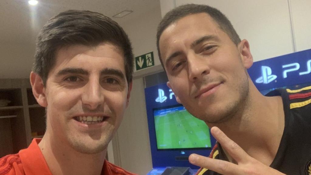 Courtois y Hazard. Foto: Twitter (@thibautcourtois)
