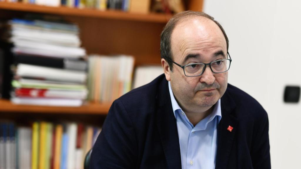 El primer líder del PSC, Miquel Iceta, en un momento de la entrevista.