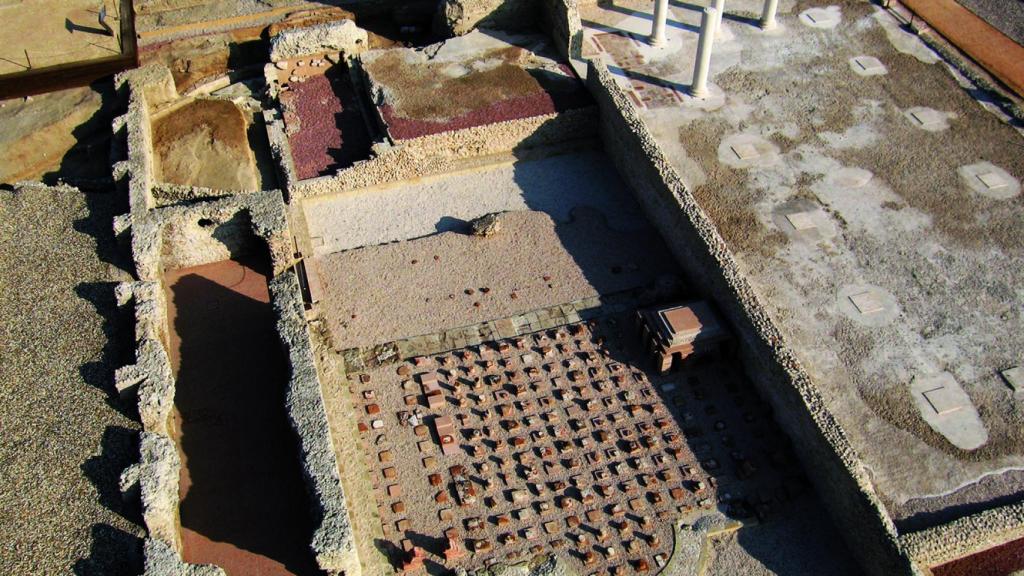 Vista aérea del Foro Romano Complutum.