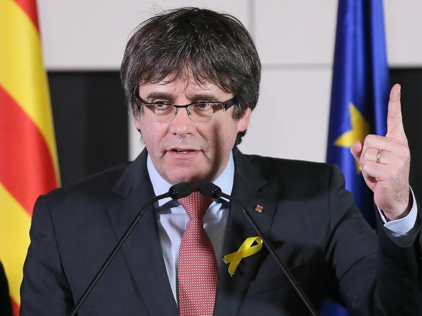El prófugo Carles Puigdemont, en Bruselas.