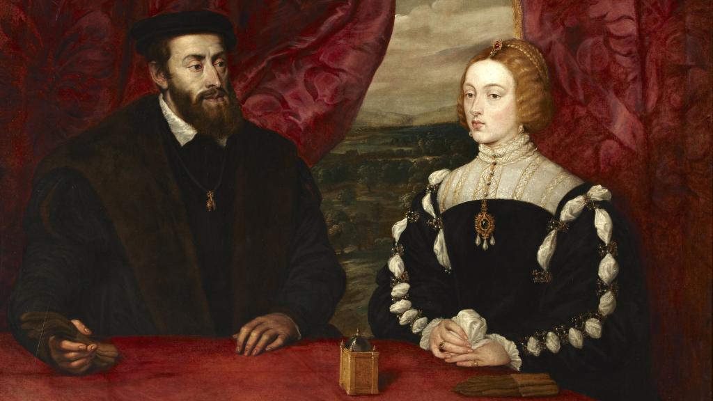 Retrato pintado por Rubens del emperador Carlos V y la emperatriz Isabel de Portugal.