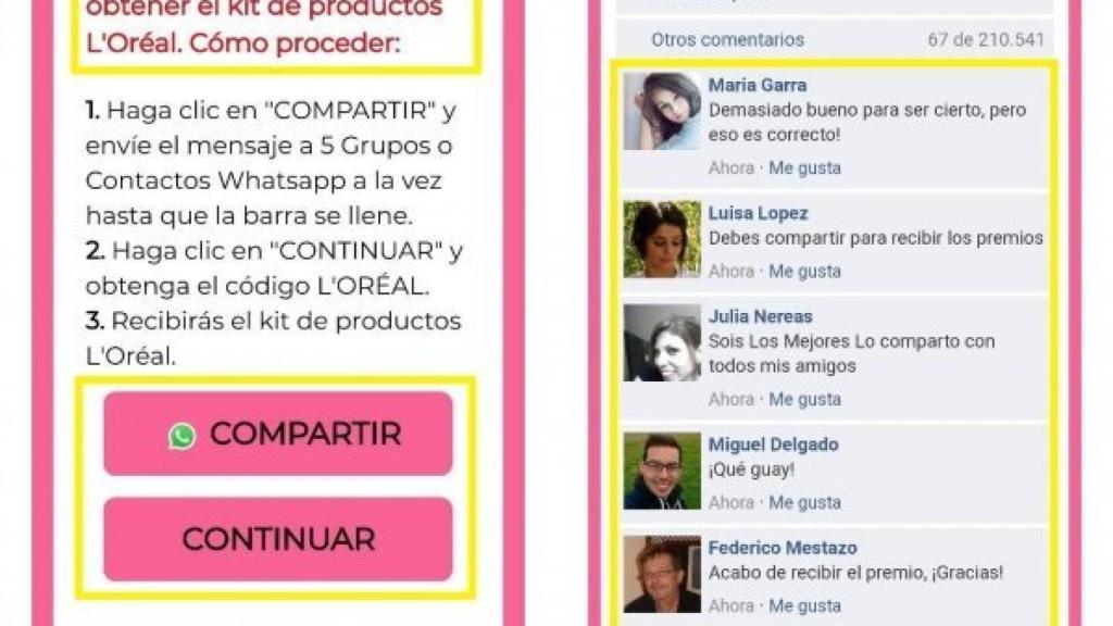 Aspecto de la encuesta de la estafa de L'Oreal