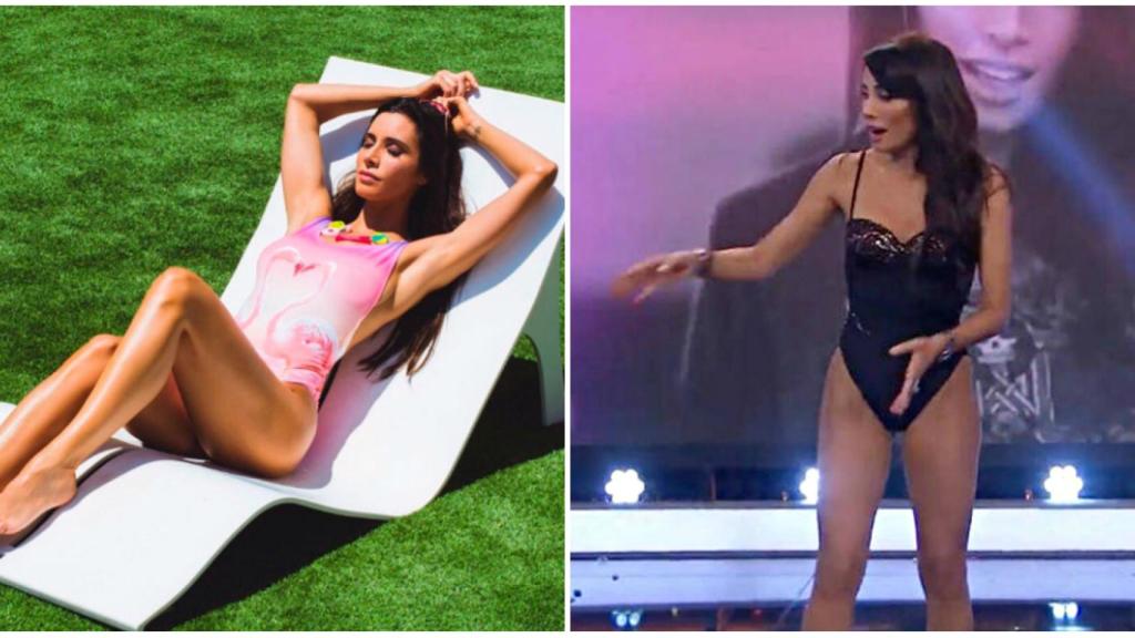 Pilar Rubio en bañador en dos fotos de redes sociales.
