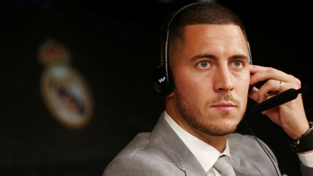 Eden Hazard en su primera rueda de prensa con el Real Madrid