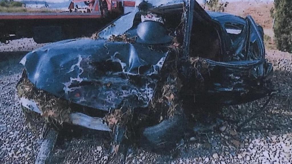 El coche de Marta, tras el siniestro.