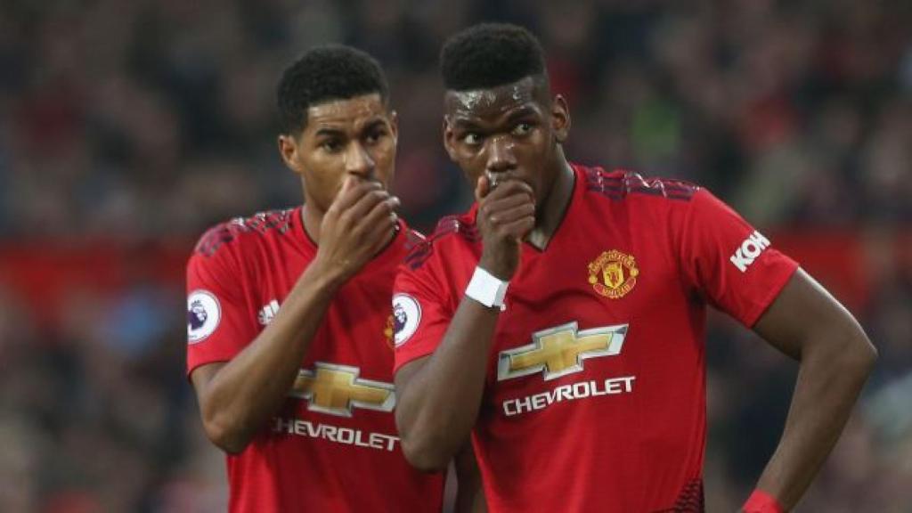 Paul Pogba y Rashford en el Manchester United