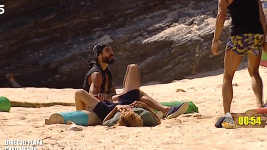 Momento en que Fabio y Colate se lesionan durante una prueba en 'Supervivientes'