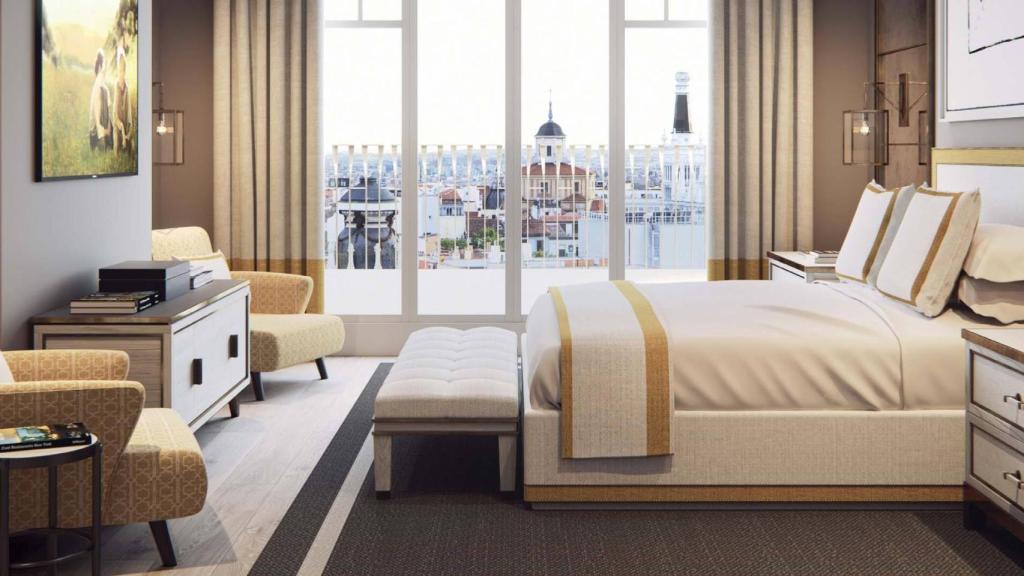 Habitación de una residencia del complejo Canalejas.