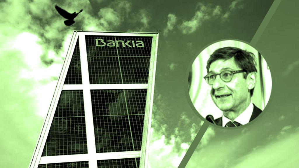 La sede de Bankia y su presidente, José Ignacio Goirigolzarri.