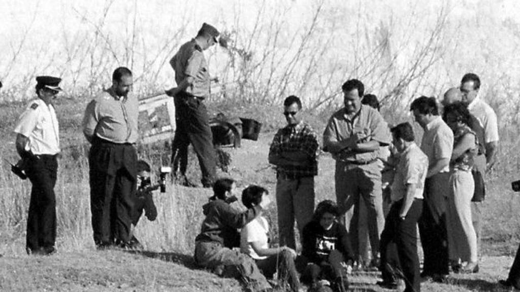 Reconstrucción del asesinato cometido por Iria y Raquel -ambas, presentes- en el descampado de El Barrero.