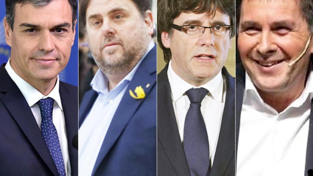 Sánchez, Junqueras, Puigdemont y Otegi.