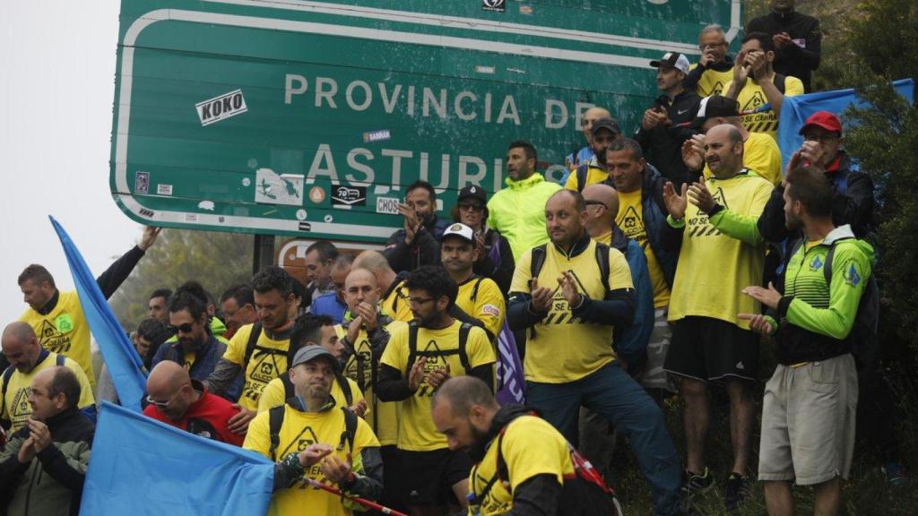 Trabajadores de la planta de Avilés han marchado hasta Madrid